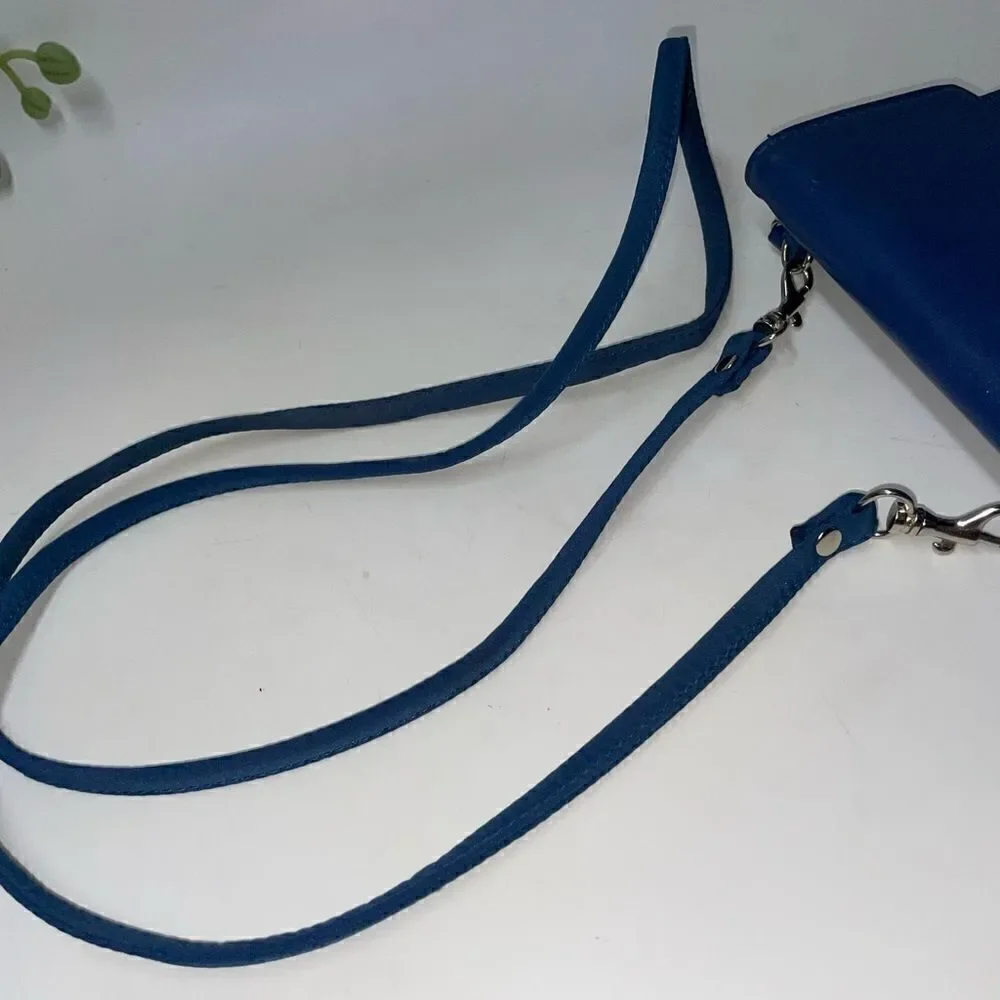 Crazy Horse Wallet on a Strap Blue